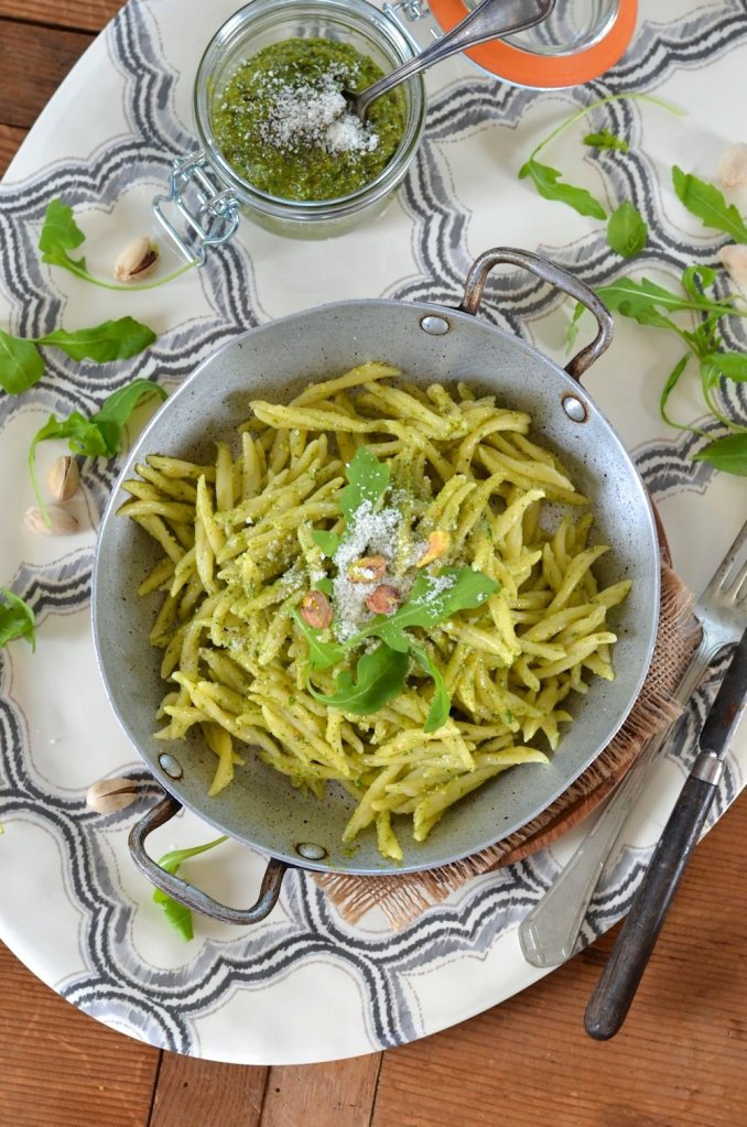 Trofie au pesto de roquette et pistache