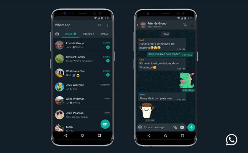 Dark Mode / Mode Sombre sur l'application WhatsApp